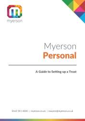 Myerson Wills Trusts and Probate Guide on Setting up a Trust Cover